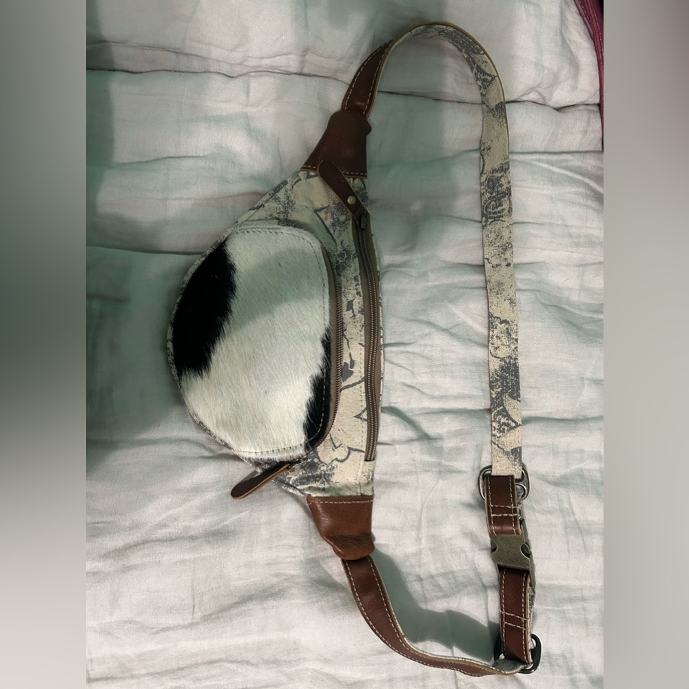 Myra hair on hide belt bag
